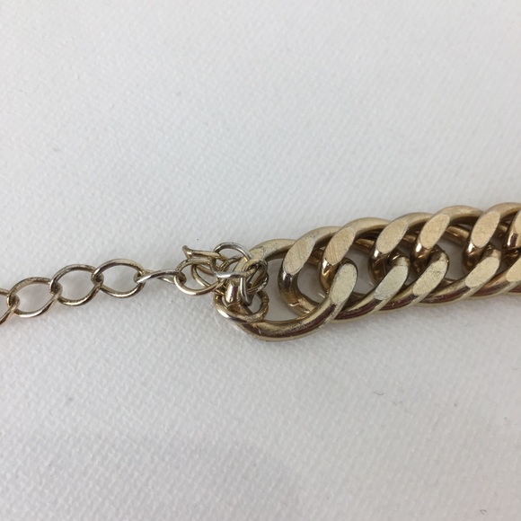 Chunky Gold Tone Chain Link Statement Choker Y2K Necklace Thick - Picture 11 of 12